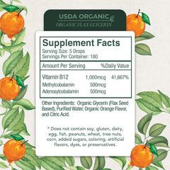 Liquid B12 drops placed under the tongue for rapid absorption.