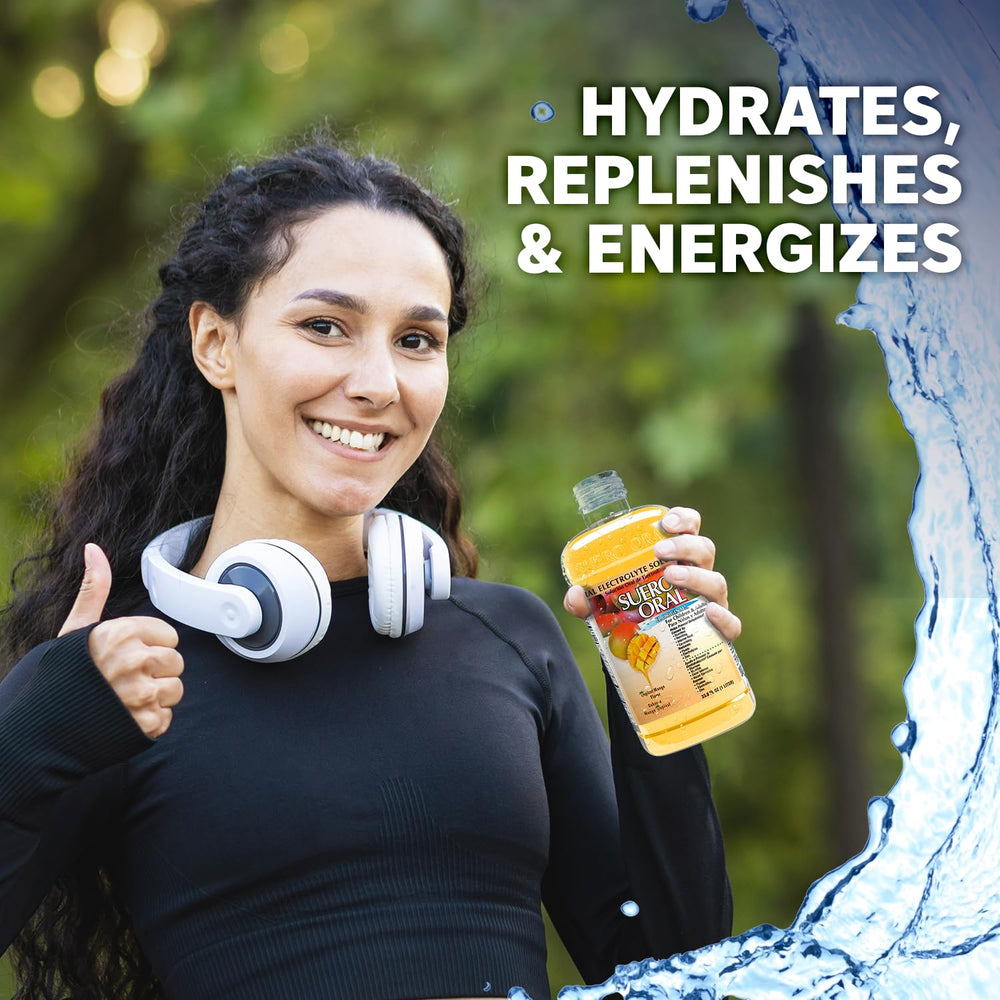 Suero Oral Electrolyte Mango ingredients highlight fast hydration and zinc