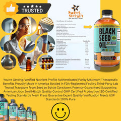 Sugar-free 16oz black seed oil packaging and label