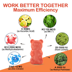 Benefits infographic highlighting bone, immune, energy, eye health