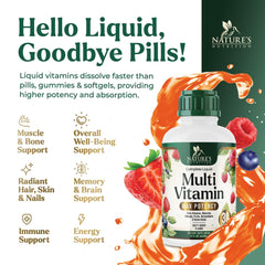 Berry flavored sugar-free liquid multivitamin