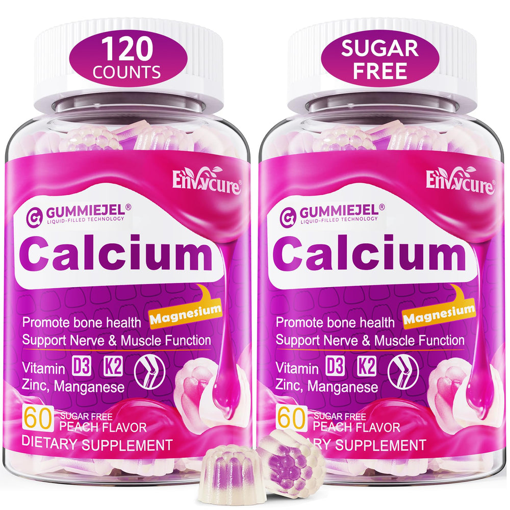 Sugar-free calcium citrate gummies bottle with 120 count label