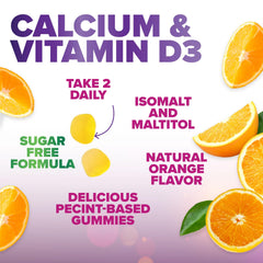 Sugar-free calcium gummies with vitamin D3 for easy absorption