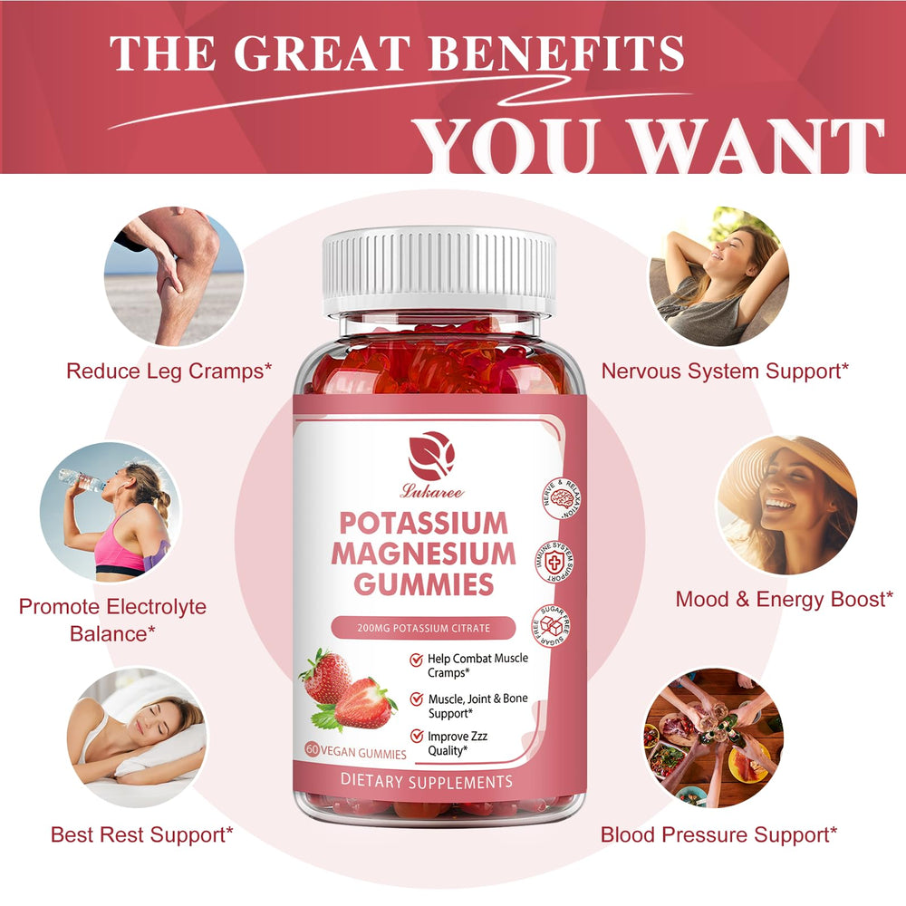 Sugar-free chewable potassium magnesium gummies