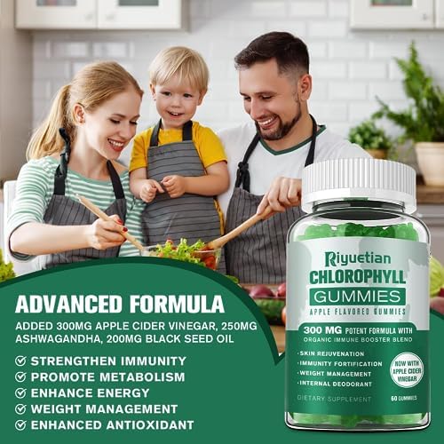 Chlorophyll gummies ingredients highlighted graphic
