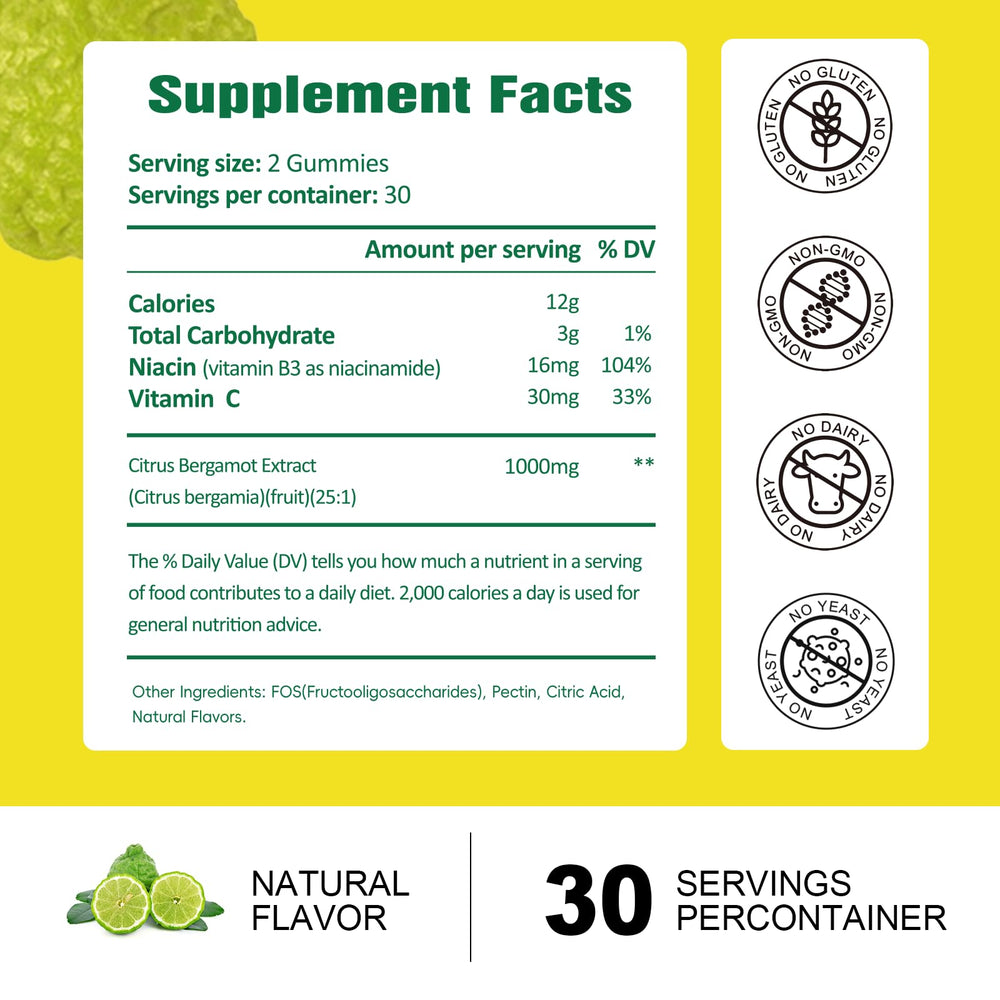 Product front packaging view of Totaria Bergamot Gummies