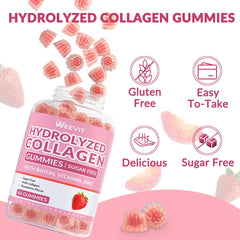 Healthy lifestyle with collagen gummies for skin, hair and nails