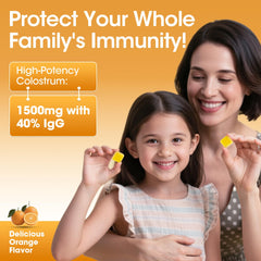 Nutrition facts illustration for the colostrum gummies