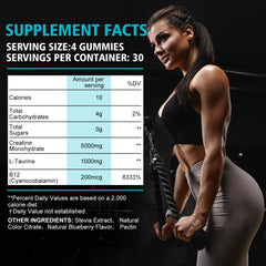 Sugar-free blueberry Creatine Gummies packaging