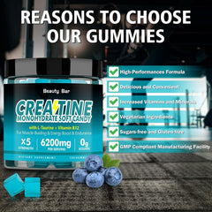 Another view of sugar-free blueberry Creatine Gummies packaging
