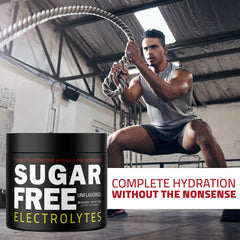 Sugar Free Electrolytes zero-calorie glass demonstrates clean, balanced hydration