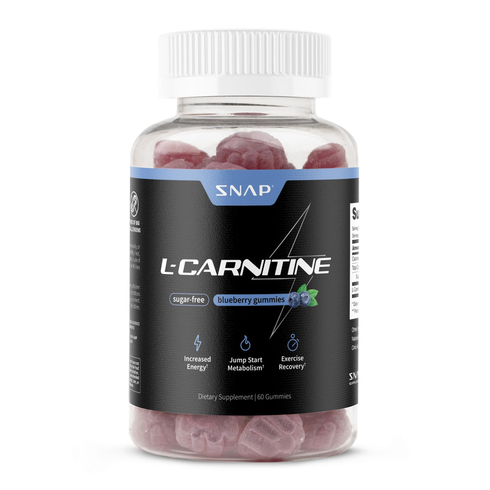 Front view of Sugar Free L-Carnitine 500mg Gummies Blueberry bottle