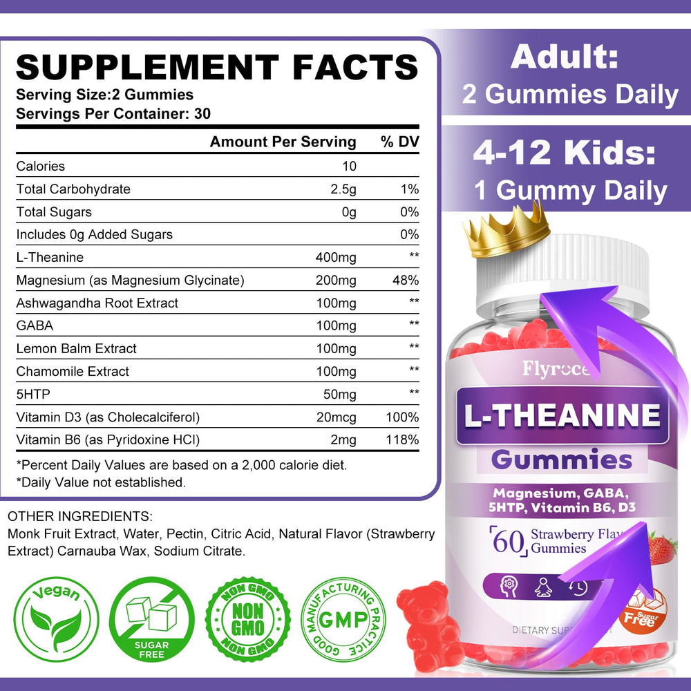 L-Theanine Gummies bottle with label