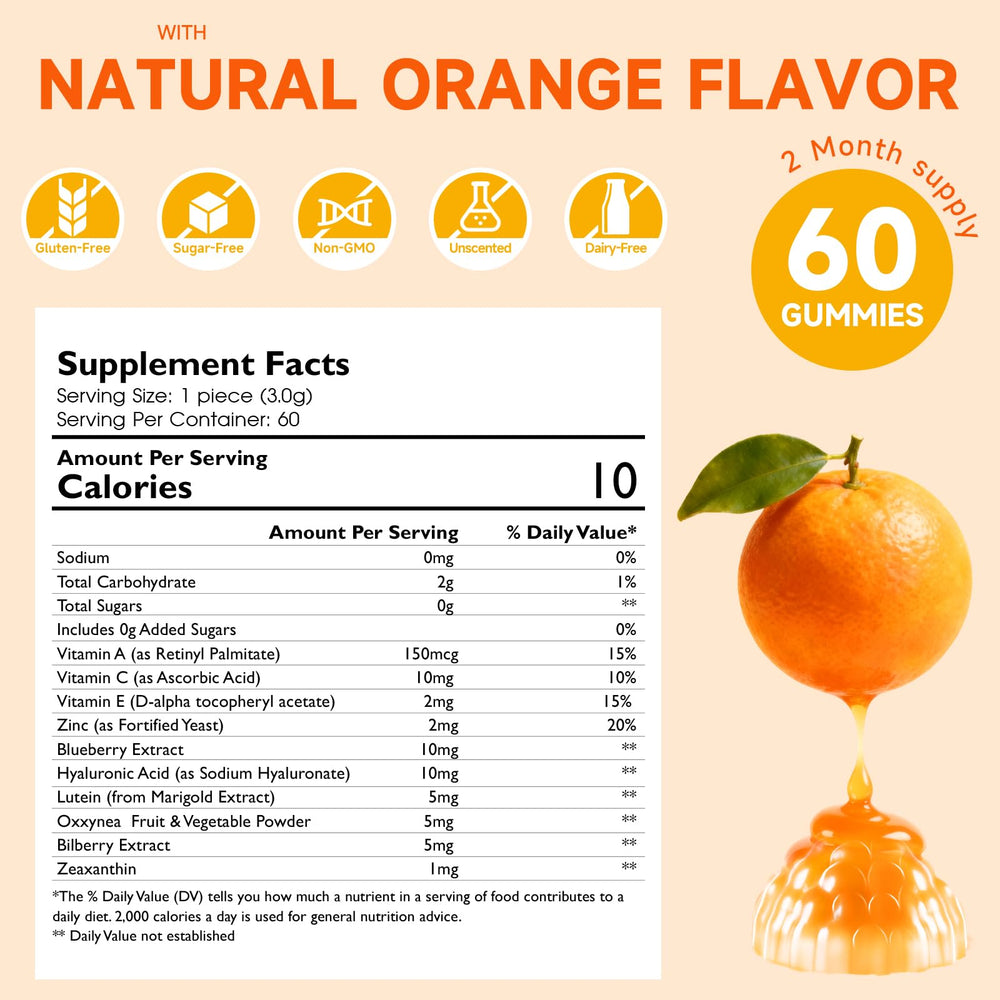 Close-up of orange gummies showing texture