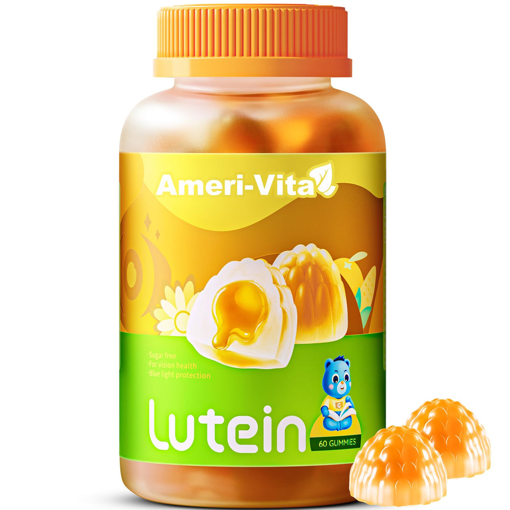 Front view of Sugar Free Lutein Gummies orange flavor bottle
