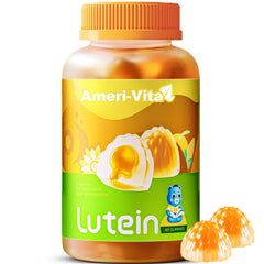 Front view of Sugar Free Lutein Gummies orange flavor bottle