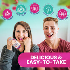 Kid-friendly magnesium gummies beside a spoon