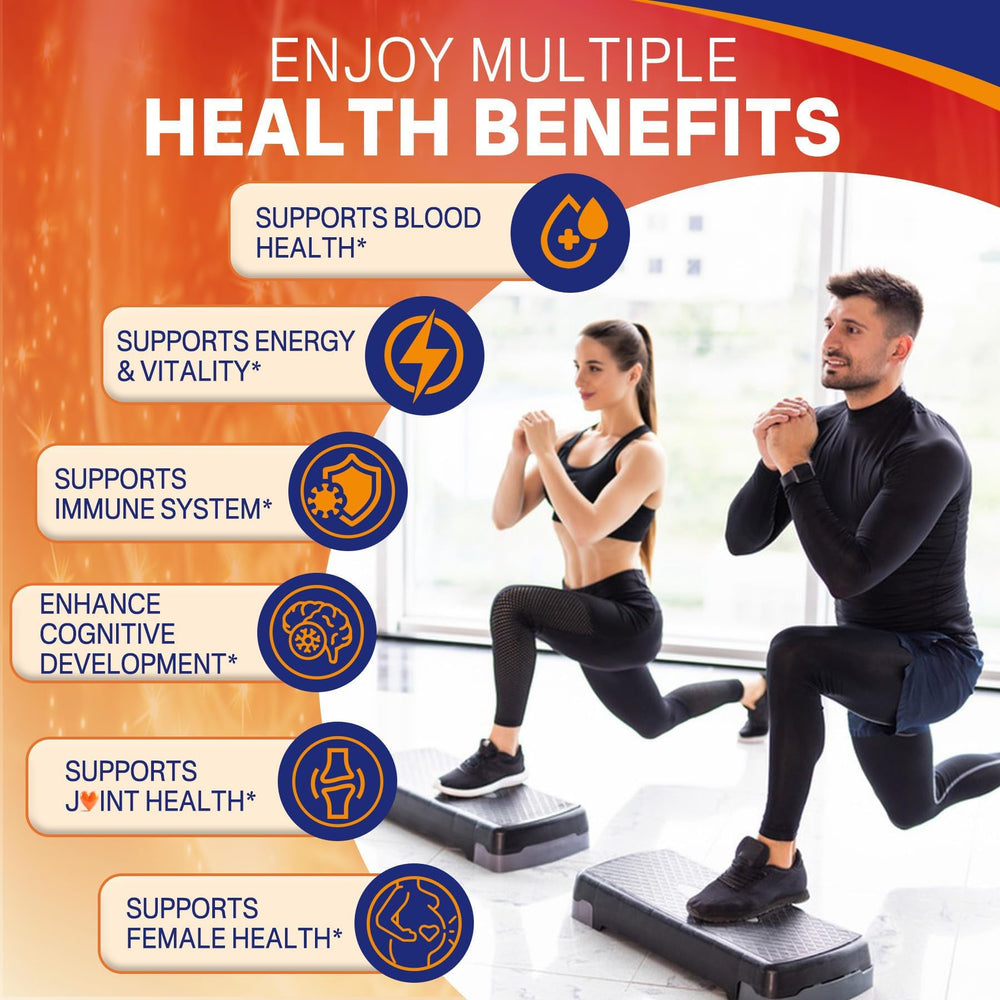 Sugar-free mango-flavored vegan iron gummies