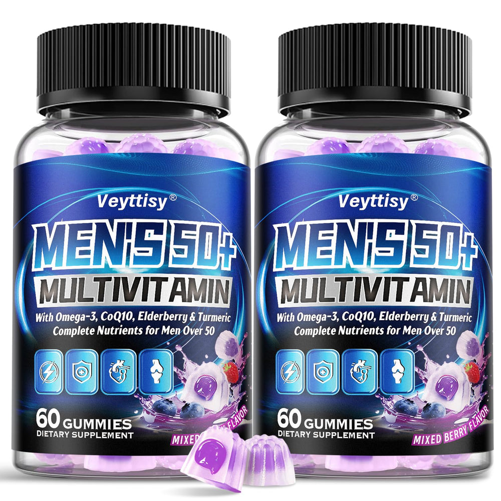 Front view of Sugar Free Multivitamin Gummies for Men 50+ bottle