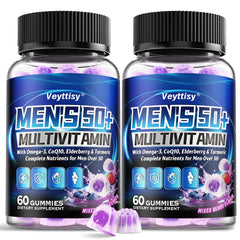 Sugar-free multivitamin gummies for men 50+ front view