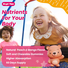 Sugar-free peach and mango flavored magnesium gummies