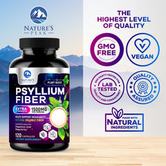 Sugar-free psyllium fiber supplement capsules