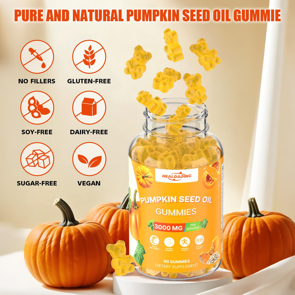 Sugar-free pumpkin seed oil gummies with natural flavor