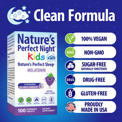 Sugar-free vegan gluten-free melatonin for children