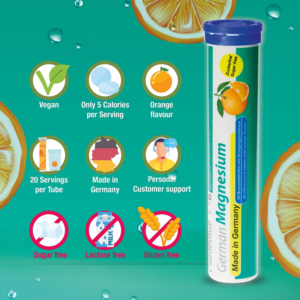 Sugar-free vegan orange magnesium tablets