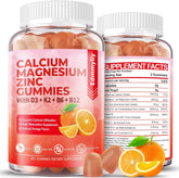 Bottle front view of Sugar Free Calcium Magnesium Zinc Gummies 120 count
