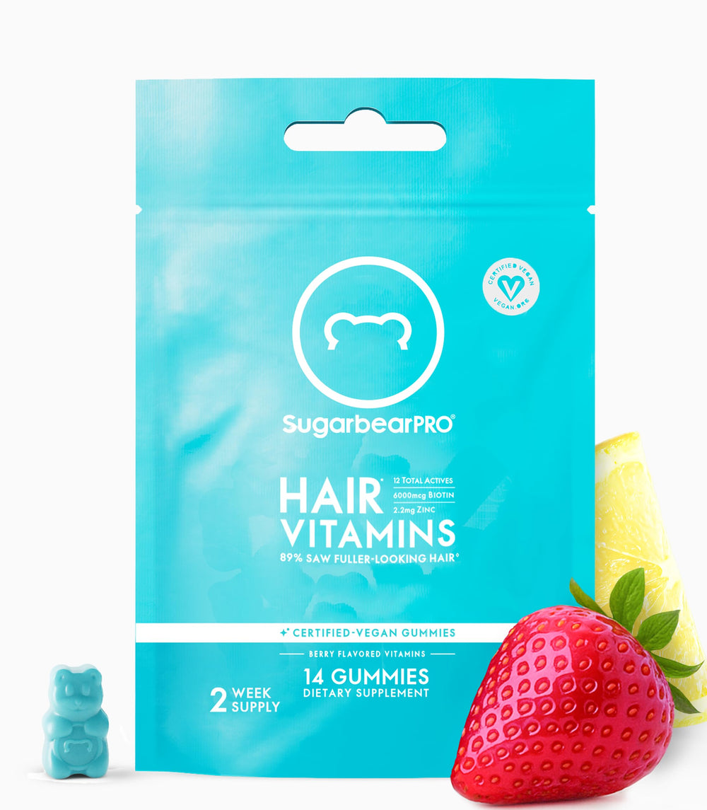 SugarBearPro Hair Vitamin Gummies packaging for 14-day supply