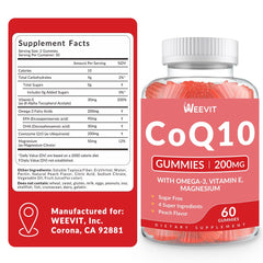 Close-up of peach-flavored CoQ10 gummies