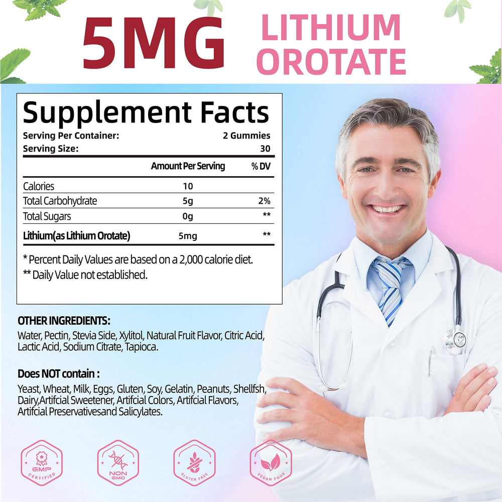 Close-up of product label showing 60 counts