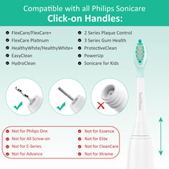 8-pack white Philips Sonicare replacement heads with dust cap