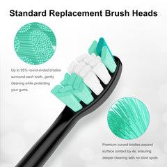 Close-up of SuitShine toothbrush head bristles