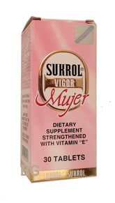 Sukrol Vigor Mujer bottle with Vitamin E – front view