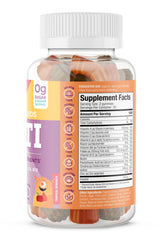 Front view of SUKU Tropical Bonanza gummies bottle close-up