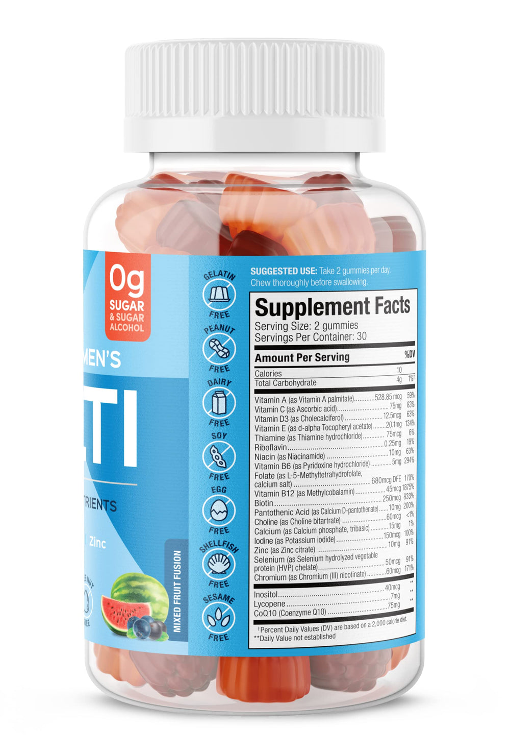 Front view of SUKU Multivitamin Gummies 60 count bottle
