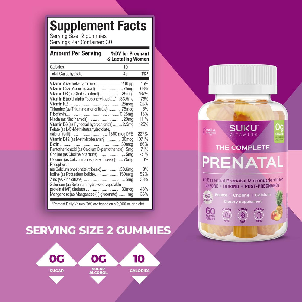 Close-up of SUKU Prenatal Gummies texture
