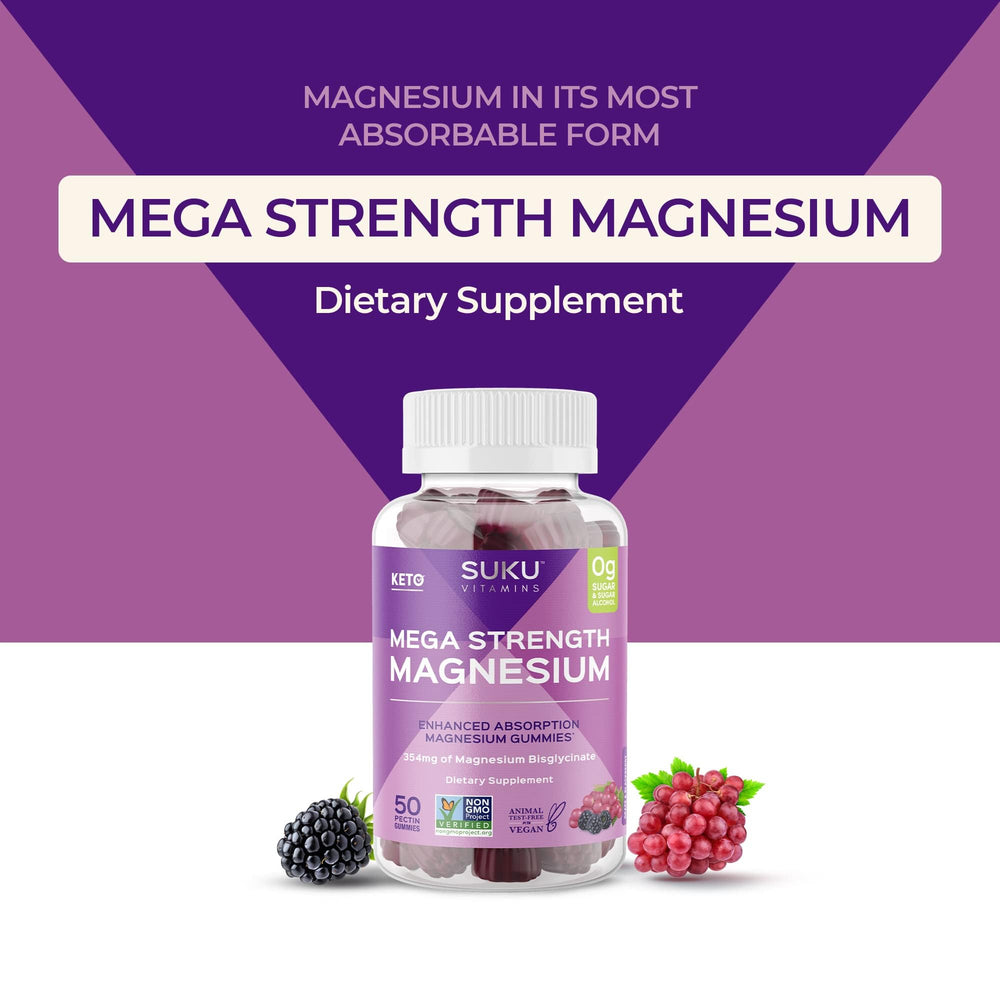 Grape blackberry flavored magnesium gummy close-up