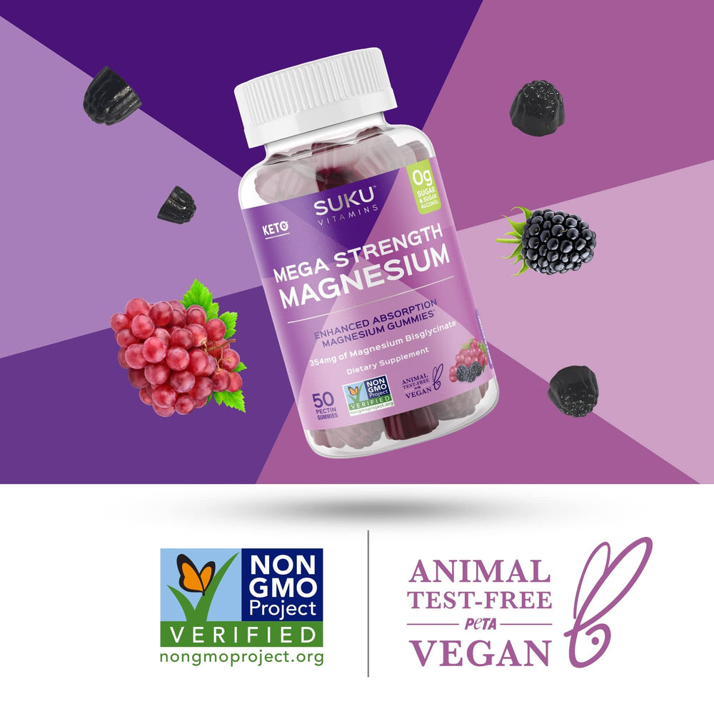 Clean ingredient label for SUKU Magnesium Gummies