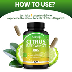 Close-up of Citrus Bergamot extract capsules
