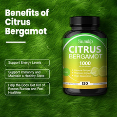 Nutrition facts label for Citrus Bergamot supplement
