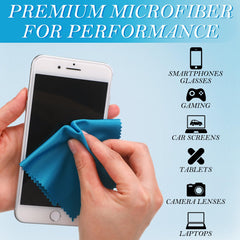 Reusable microfiber lens cloths for travel and on the go