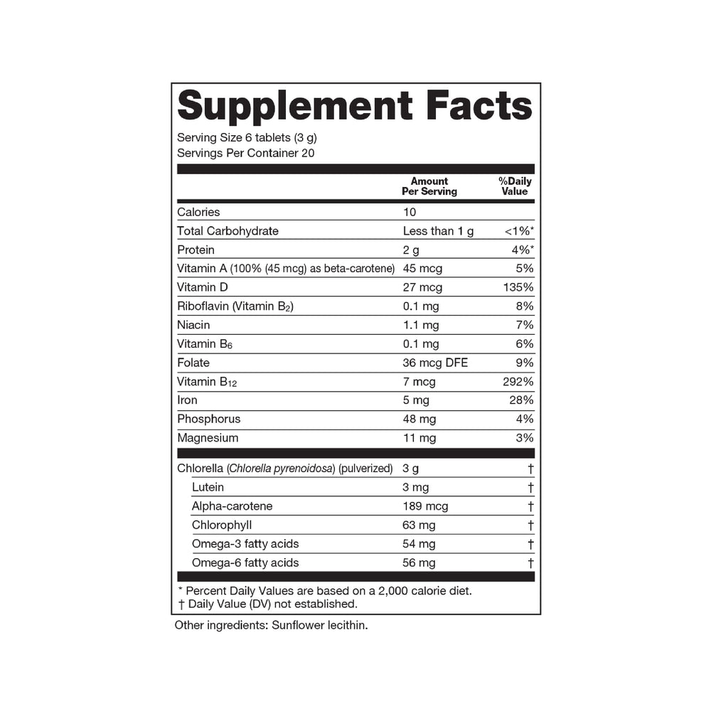Back label with nutrition and ingredients