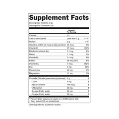 Sun Chlorella 500mg bottle back label