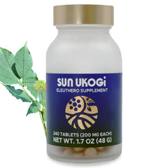Sun Ukogi Eleuthero Root 200 mg supplement bottle, front view