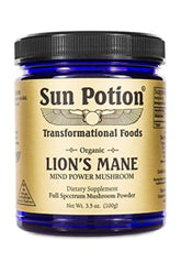Sun Potion Lion’s Mane Organic 100g powder bottle