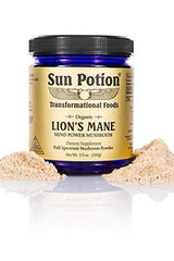 Hero shot: Sun Potion Lion’s Mane Organic powder ready to mix