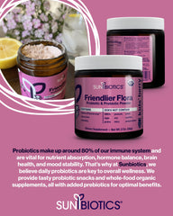 2 oz kid-friendly probiotic powder bottle on a table